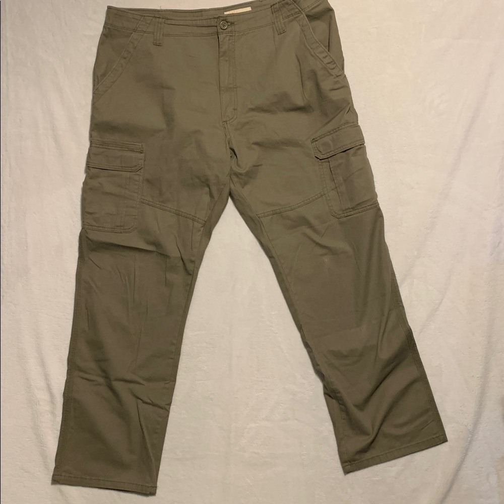 Wrangler Relaxed Fit Cargo Pants Dark Tan Brown 38 x 32